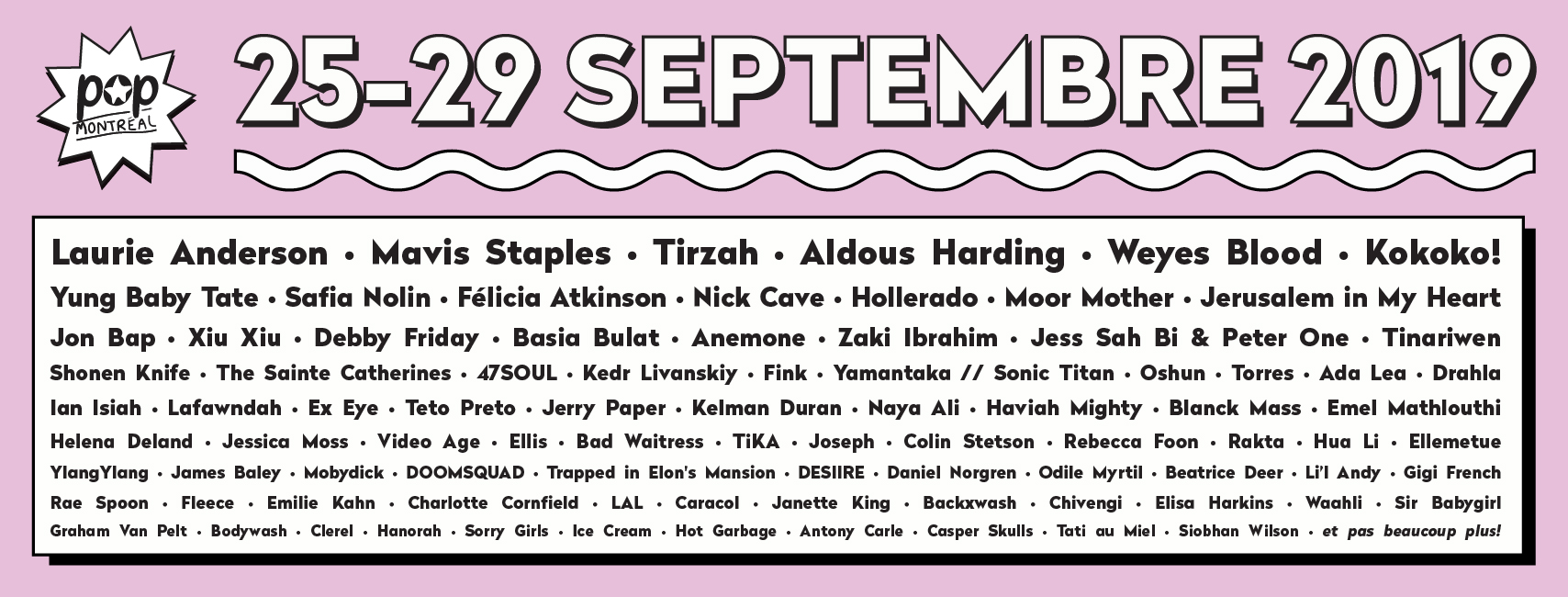 Pop Montreal 2019 Line Up