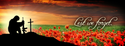 soldier in a field of poppies with text